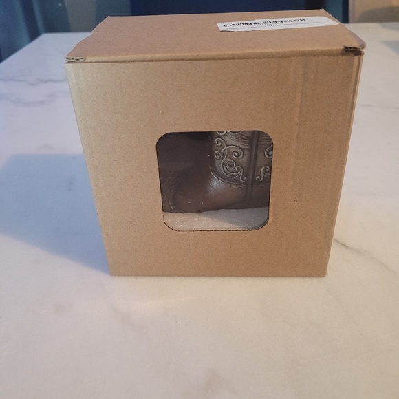 Western Style Brown Cowboy Boot Pen Holder, - Picture 6 of 6